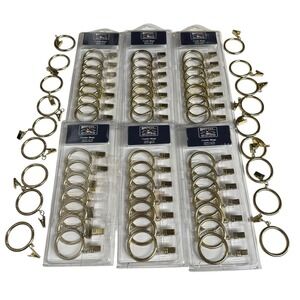 46 Brass Curtain Clip Rings Quiet Glide Gold 1.5" Interior Diameter NEW Vintage